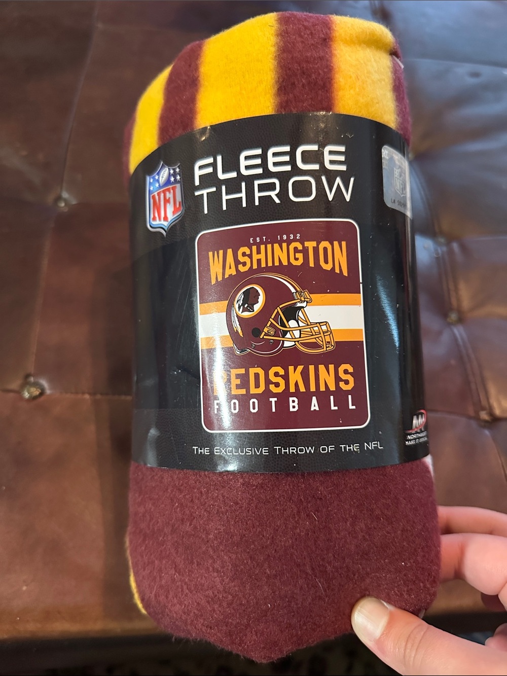 NFL Washington Redskins New Football Team Fleece Throw Burgundy & Gold